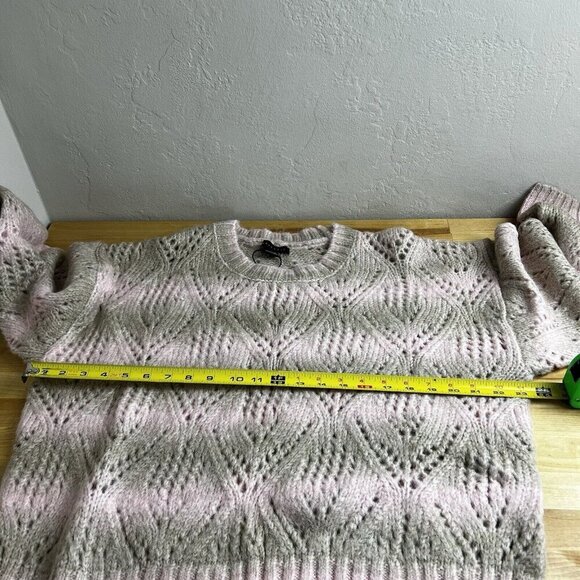 SANCTUARY Pointelle Sweater Pullover Open Knit Pink Moonlight NWT‎ Size Large - Picture 10 of 11